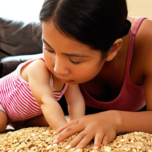 Home 13 Understanding Early Childhood Development**
A warm, softly lit indoor scene featuring a parent (mid-30s, any ethnicity) kneeling to eye-level with a curious toddler (approx. 2-3 years old, any ethnicity) who is engrossed in a sensory activity, perhaps exploring textures with cereal or sand. The parent's expression is one of calm patience and understanding, reflecting a shift from "they're being difficult" to "their brain is developing." There's a subtle sense of guided discovery and gentle redirection, rather than stern discipline. The background is a typical, comfortable living space. High-quality photography, soft focus, conveying empathy and developmental understanding.
2. **